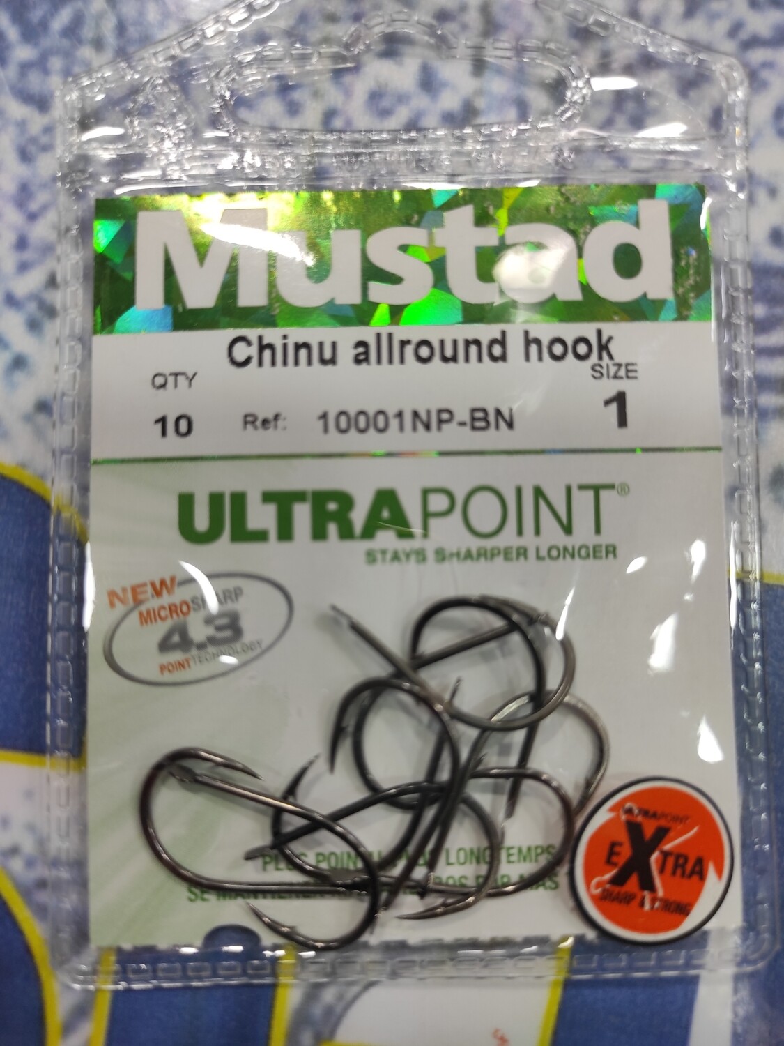 Anzuelo Num 1 - 10 unid - Mustad - Chinu allround hook - 10001np-bn