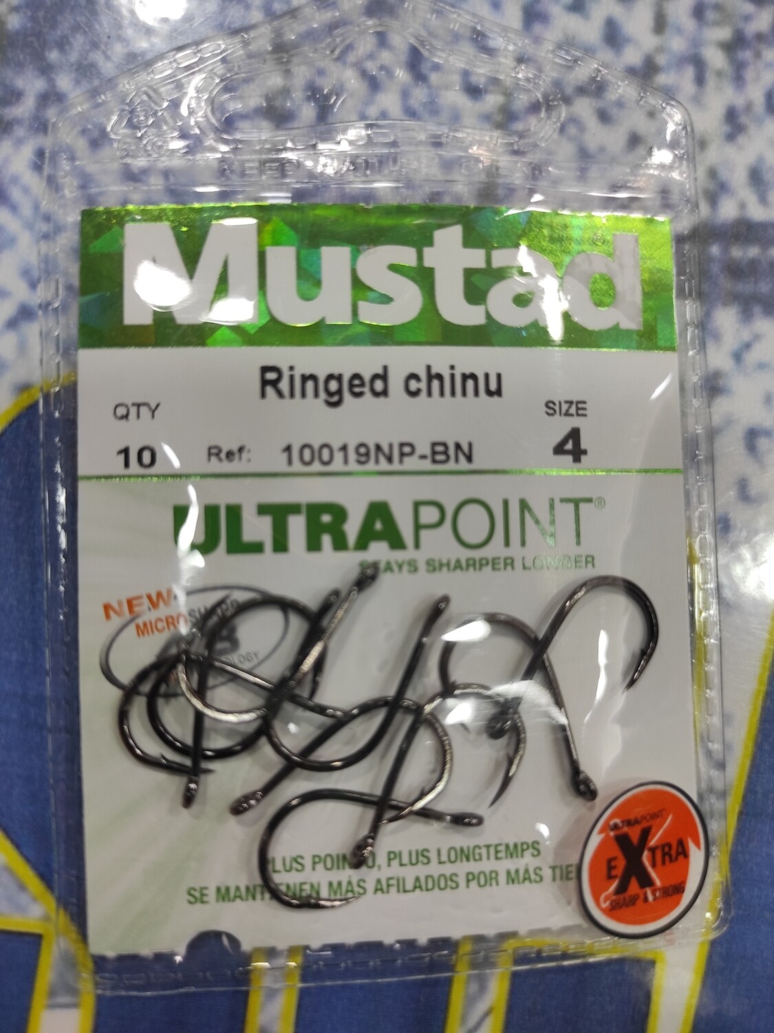 Anzuelo Num 4 - 10 unid - Mustad - ojal - Ringed Chinu