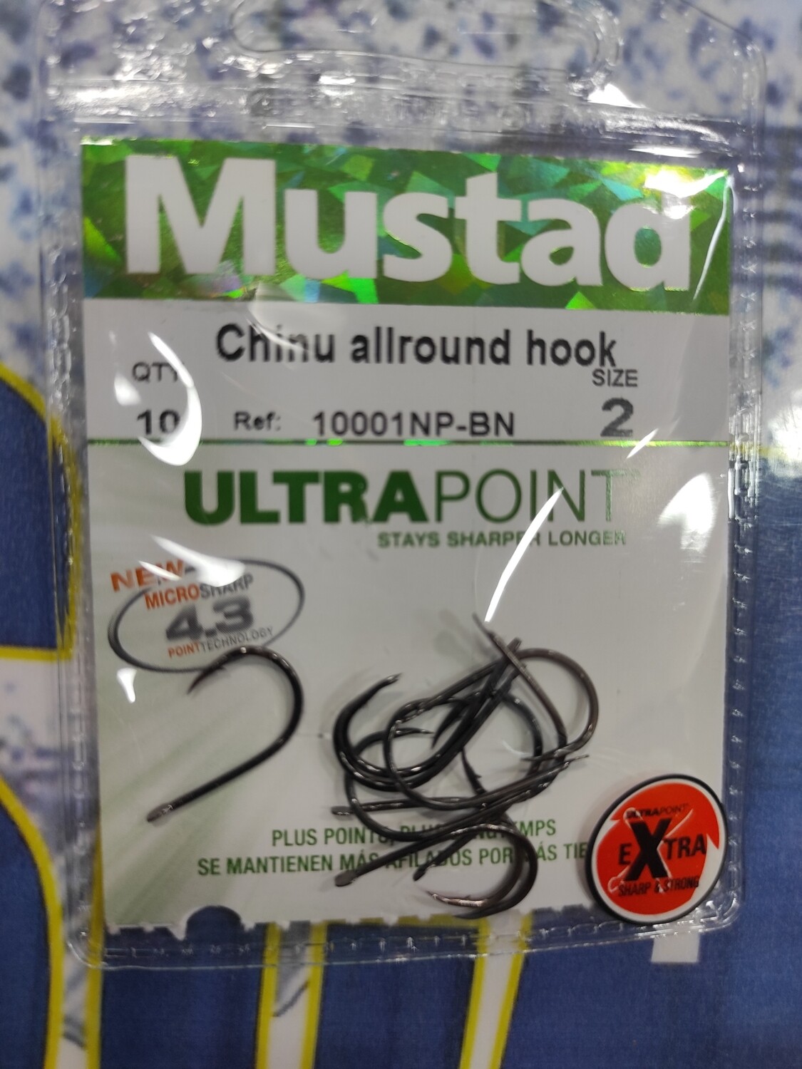 Anzuelo Num 2 - 10 unid - Mustad - Chinu allround hook - 10001np-bn