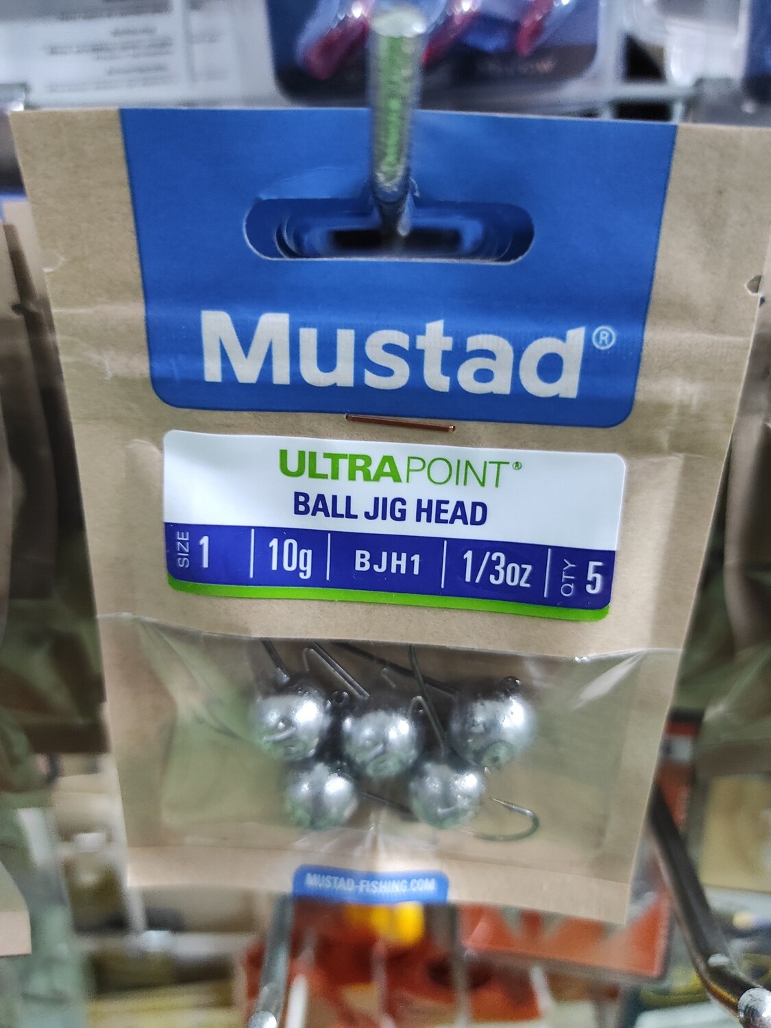 Anzuelo cabeza plomada Mustad - 10Gr - 1 - BJH1 - 1/3oz - 5 Unid