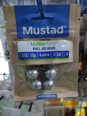 Anzuelo cabeza plomada Mustad - 15Gr - 1/0 - BJH10 - 1/2oz - 4 Unid