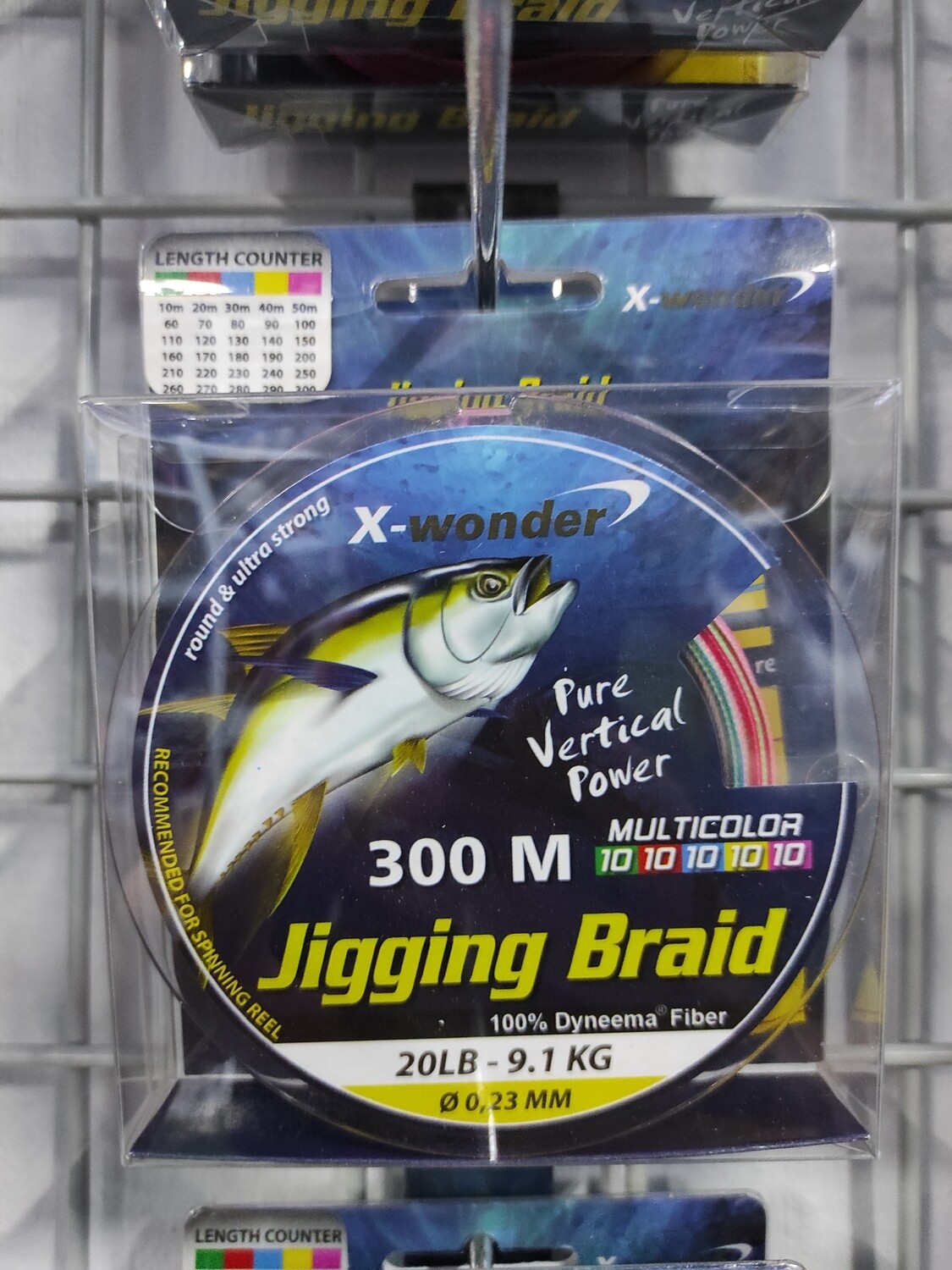 Línea Trenzada 300 Mtr jigging multicolor(10Mtr) - 0.23mm - 9,10Kg