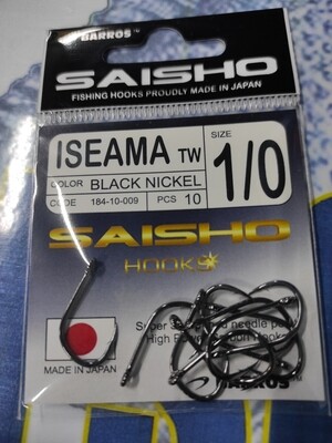 Anzuelo SAISHO - ISEAMA TW - Num 1/0 - Pcs10 - Barros