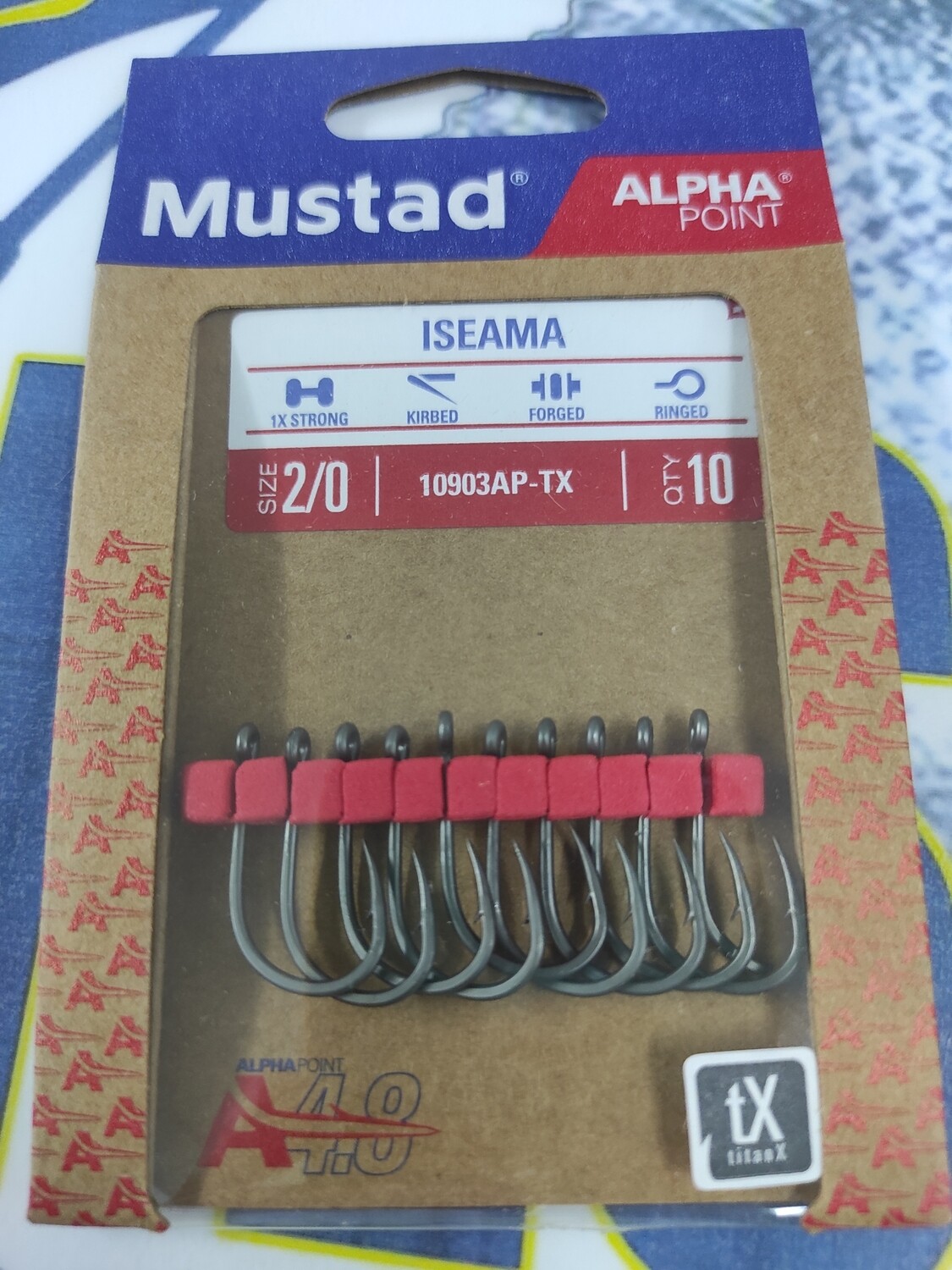 Anzuelo Num 2/0 - ISEMA - 10 Und - Mustad - Ref 10903AP-TX - Ojal