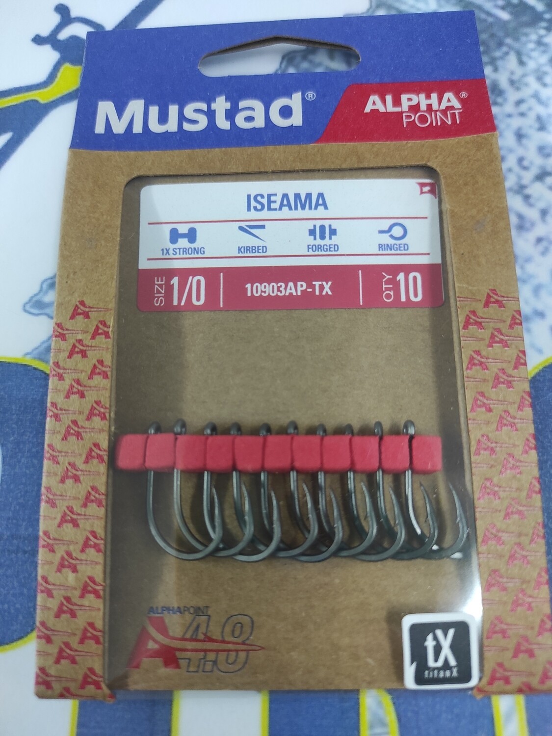 Anzuelo Num 1/0 - ISEMA - 10 Und - Mustad - Ref 10903AP-TX - Ojal