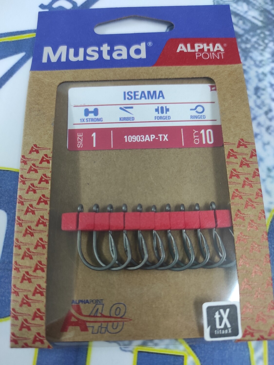 Anzuelo Num 1 - ISEMA - 10 Und - Mustad - Ref 10903AP-TX - Ojal
