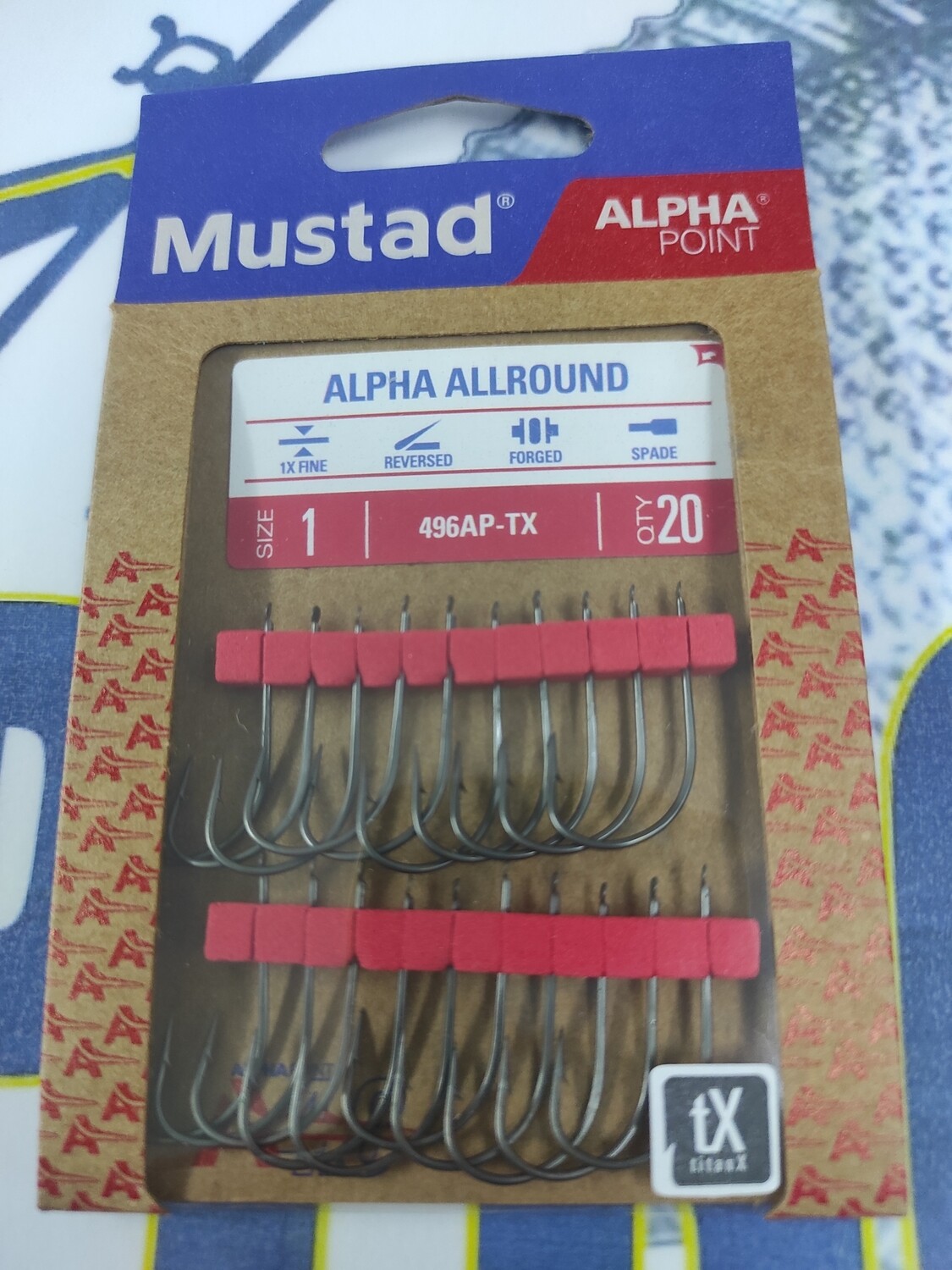 Anzuelo Num 1 - Alpha allround - 20 Und - Mustad - Ref  496AP-TX