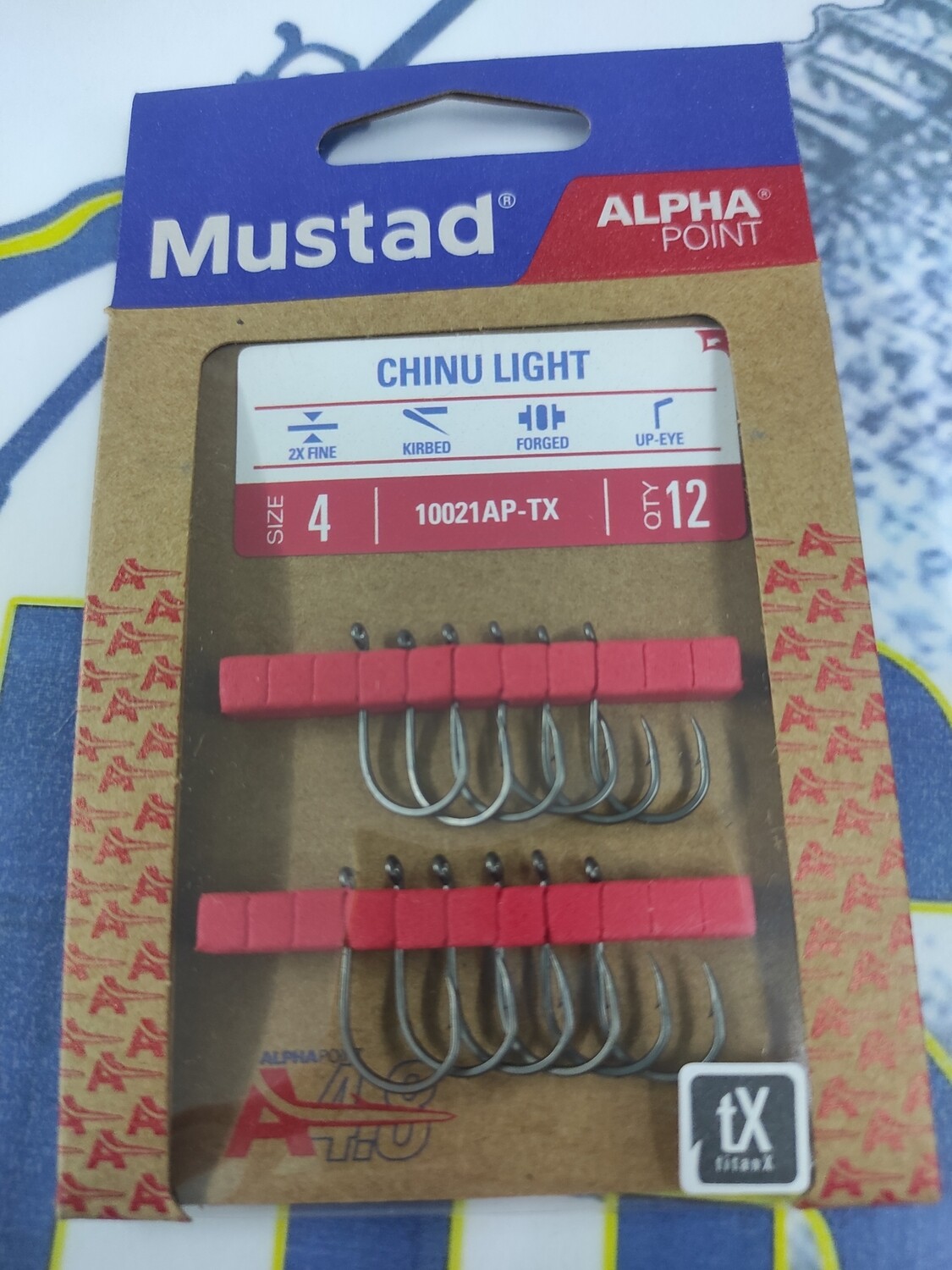 Anzuelo Num 4 - Chinu Light - 12 Und - Mustad - Ref 10021AP-TX - Ojal