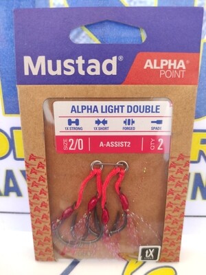 Anzuelo Assist 2/0 - Mustad Alpha point - Doble - 2 unid