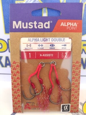 Anzuelo Assist 1 - Mustad Alpha point - Doble - 2 unid