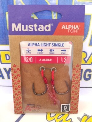 Anzuelo Assist 2/0 - Mustad Alpha point - Individual - 2 unid