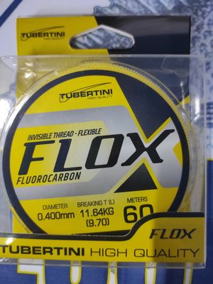 Línea 60Mtr - 0.40 mm - 11,64kg - Fluorocarbono 100% - FLOX - Tubertini
