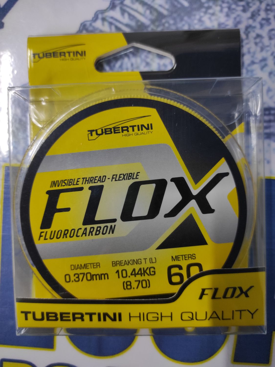 Línea 60Mtr - 0.37 mm - 10,44kg - Fluorocarbono 100% - FLOX - Tubertini