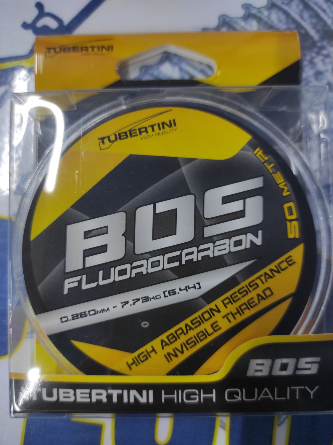 Línea 50Mtr - 0.26 mm - 7,73kg - Fluorocarbono 100% - BOS - Tubertini