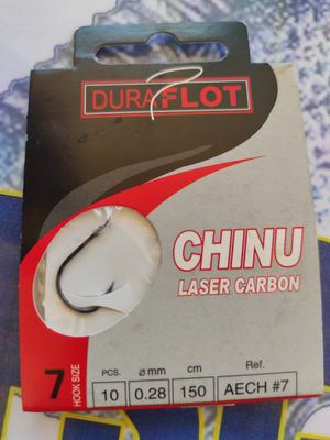 Anzuelo Duraflot Chinu Num 7 - Lin 0.28mm - 150cm - 10 unid