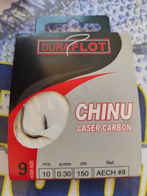 Anzuelo Duraflot Chinu Num 9 - Lin 0.30mm - 150cm - 10 unid