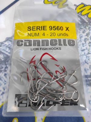 Anzuelos Num 4 Cannele Serie 9560X - 20 Unid - Inox - Especial  vinilos 5/7cm