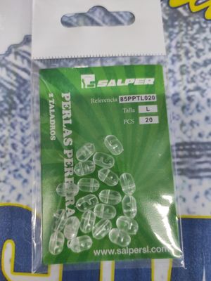 Perlas Perforadas 2 taladros - para Chambel o bajos - Talla L / 20 Unid.