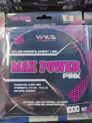 Hilo MAX POWER PINK 0.209 / 7,8KG / 17,2LB / 1000 Mtr - Turkana Wks