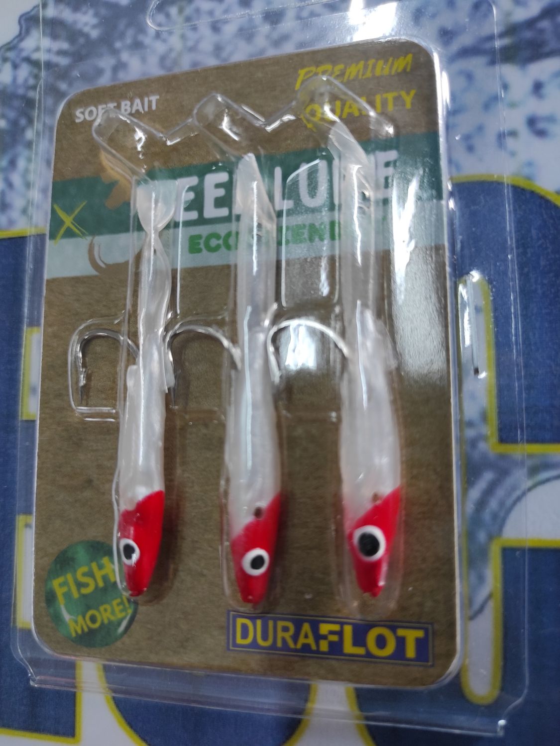 Vinilo Duraflot EEL LURE 55 MM-CR - Cabeza Roja  - 3 Und