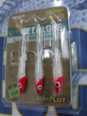 Vinilo Duraflot EEL LURE 55 MM-CR - Cabeza Roja  - 3 Und