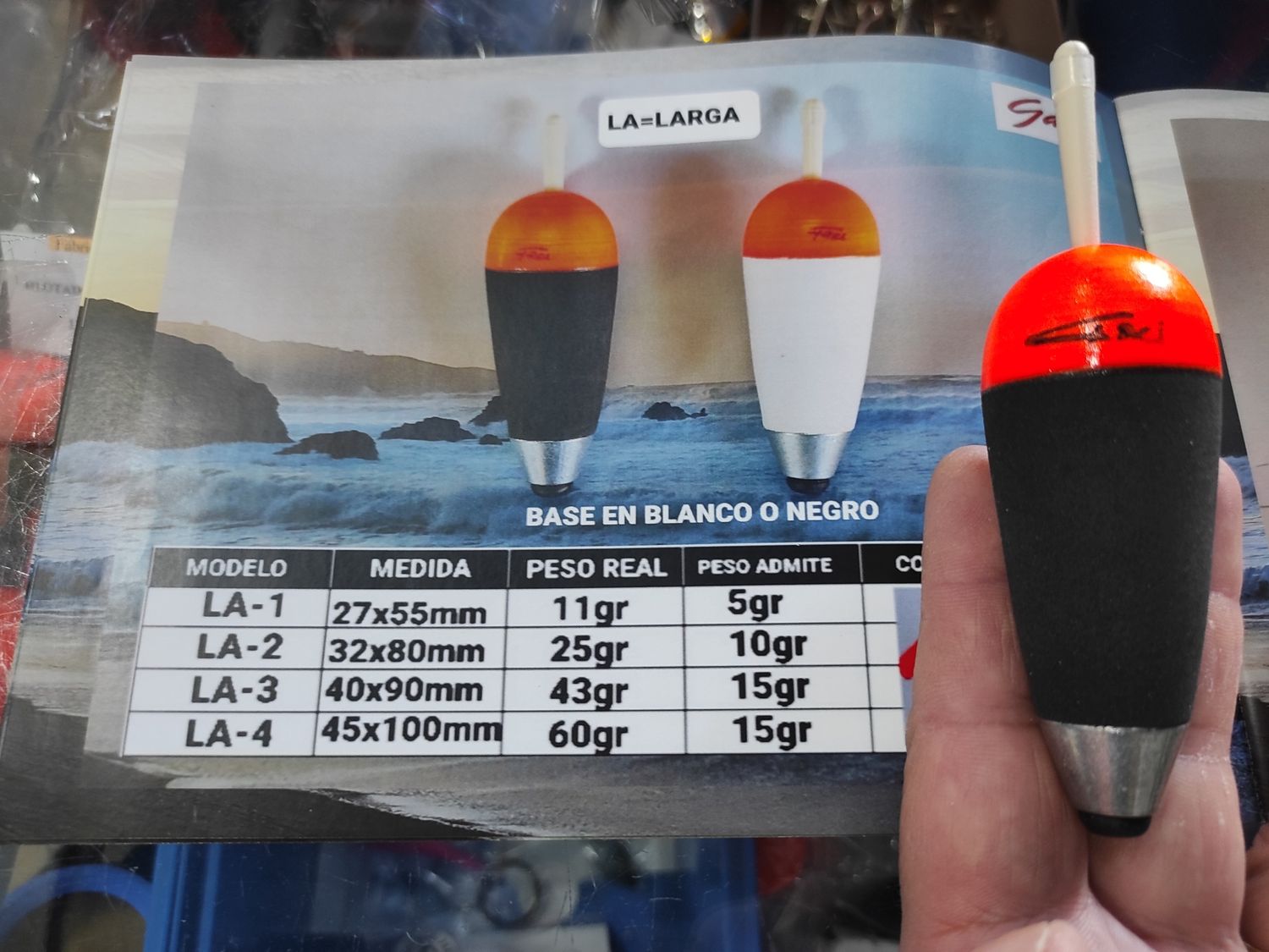 Flotador Artesanal Gaci LA2 Plomado - 32x80mm - 25Gr / 10Gr