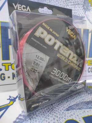 Línea 3000 Mtr - 0.25 mm - 12 Kg - POTENZA WORLD CHAMPION - Vega