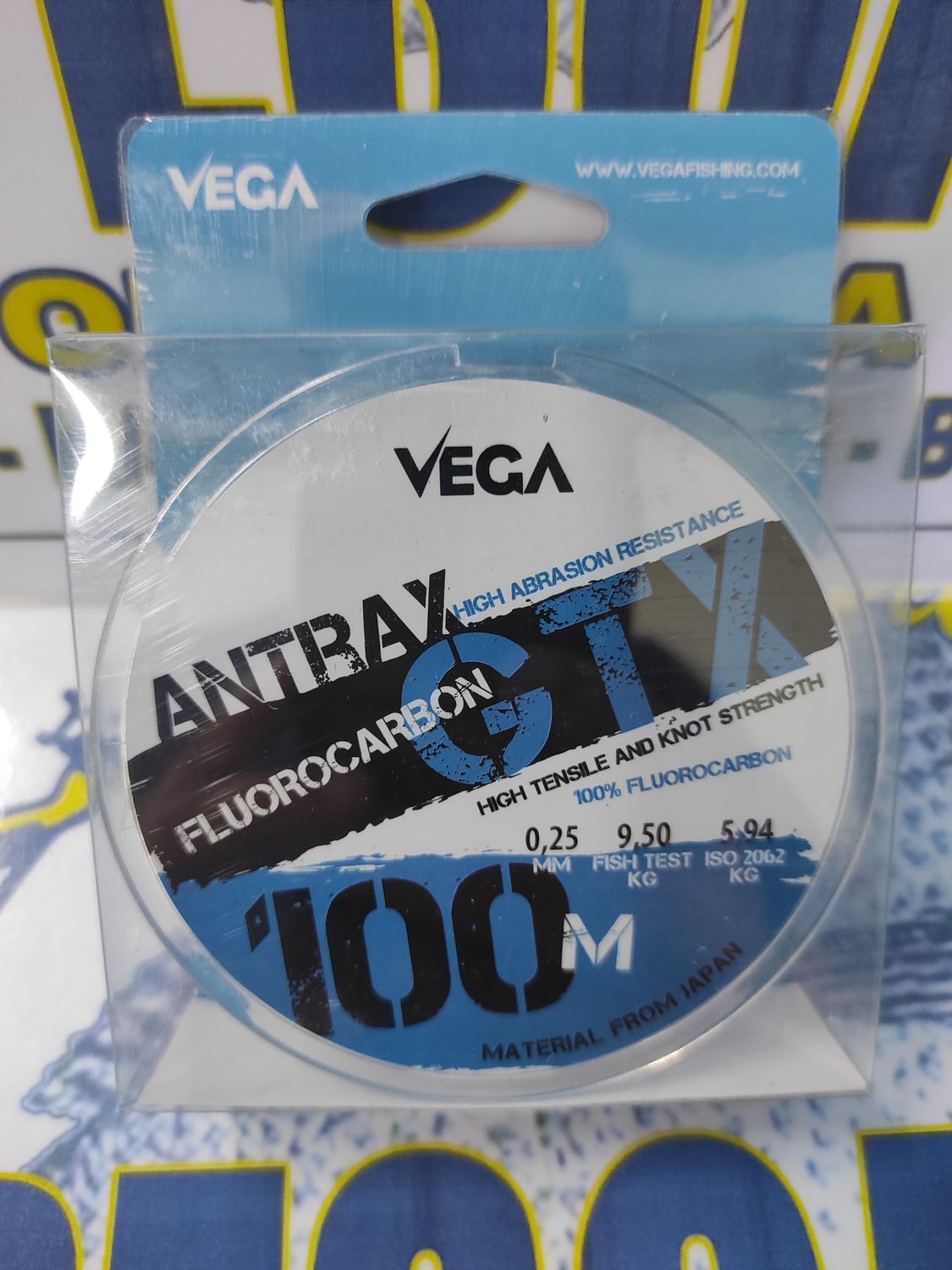 Línea 100 Mtr - 0.25mm - 9,50 Kg - 100% FluoroCarbon - Antrax - Vega