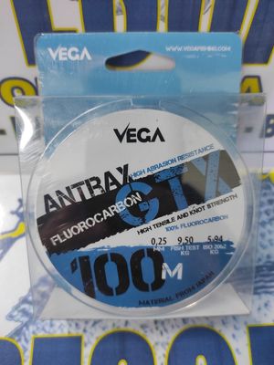 Línea 100 Mtr - 0.25mm - 9,50 Kg - 100% FluoroCarbon - Antrax - Vega