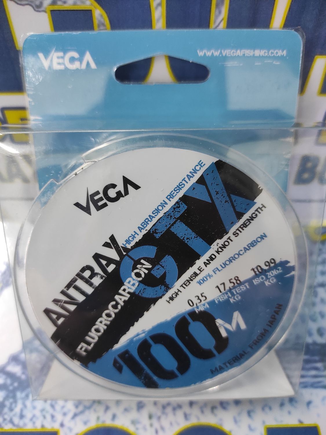 Línea 100 Mtr - 0.35mm - 17,58 Kg - 100% FluoroCarbon - Antrax - Vega