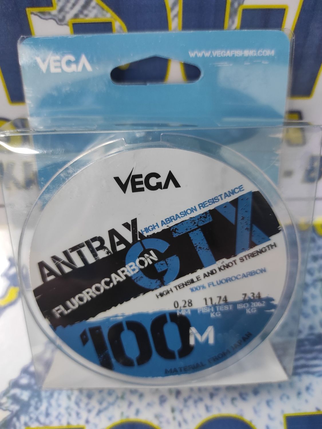 Línea 100 Mtr - 0.28mm - 11,74 Kg - 100% FluoroCarbon - Antrax - Vega