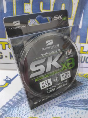 Línea 150 Mtr - 0.25mm / PE2.8 - 21,60Kg - SK X8 - Tubertini