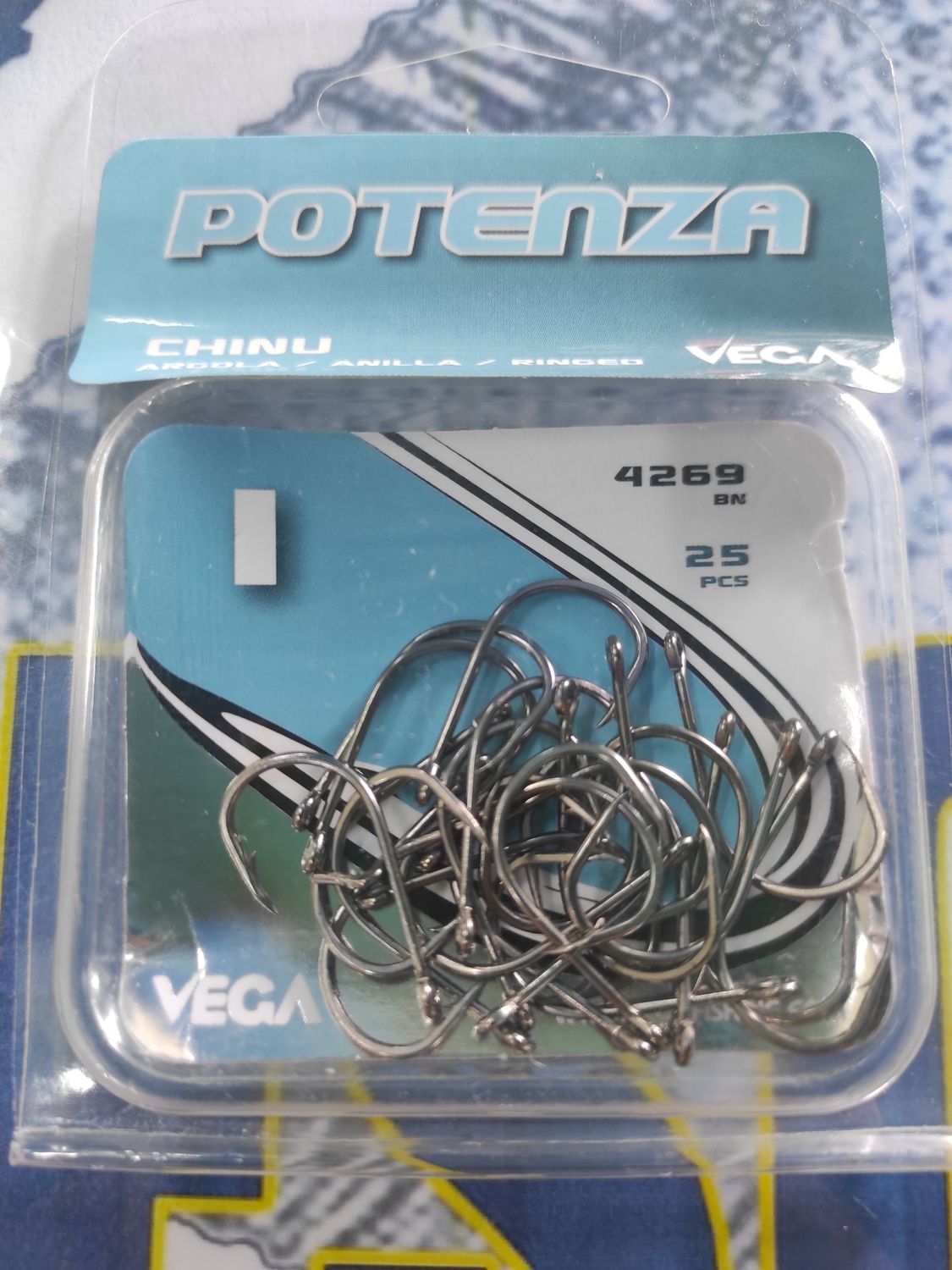 Anzuelo Vega Potenza 1 - 4269 - 25 unid - ojal