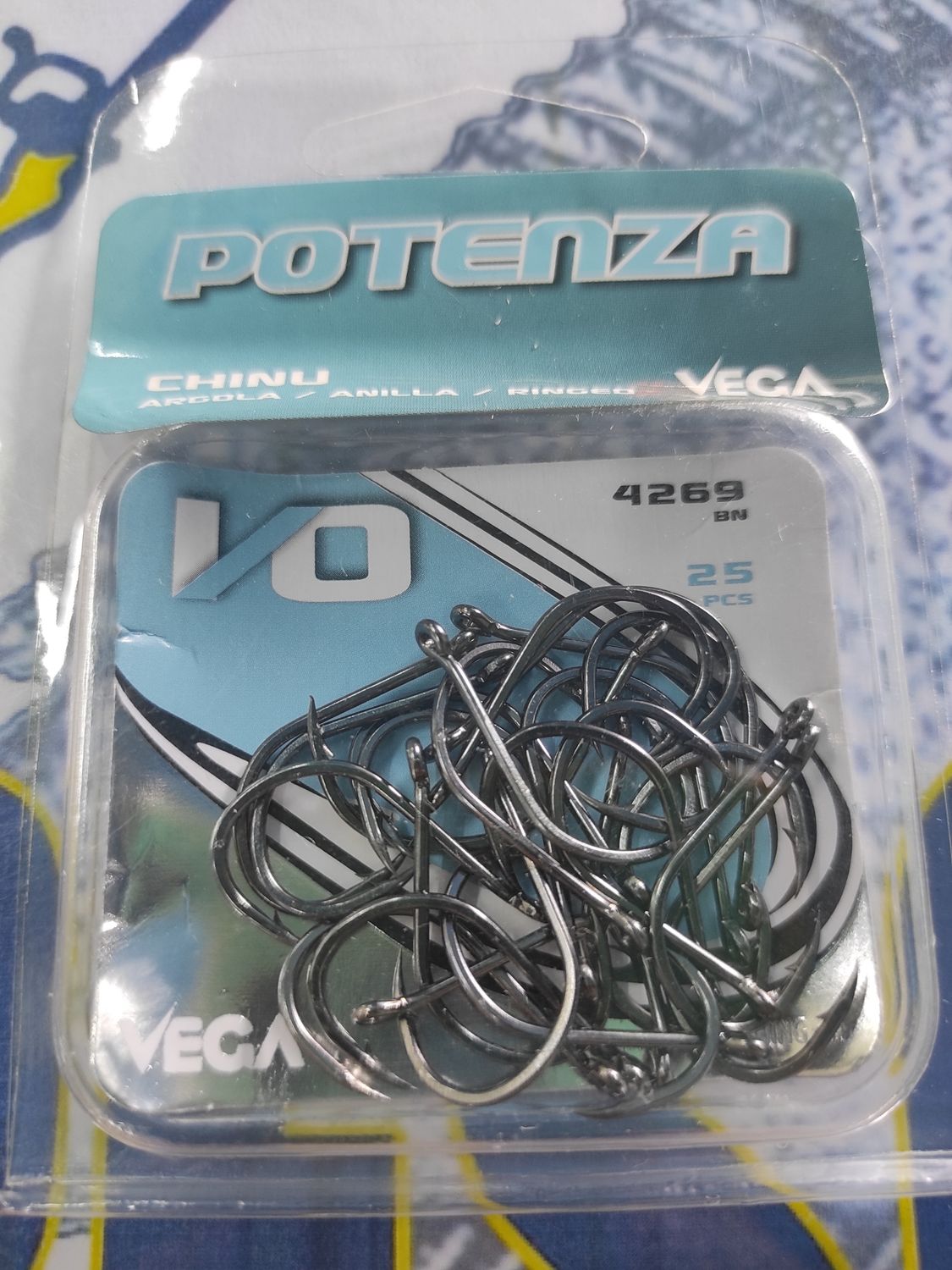 Anzuelo Vega Potenza 1/0 - 4269 - 25 unid - ojal