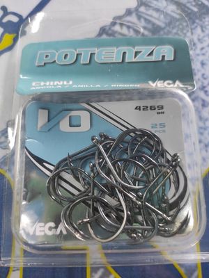 Anzuelo Vega Potenza 1/0 - 4269 - 25 unid - ojal