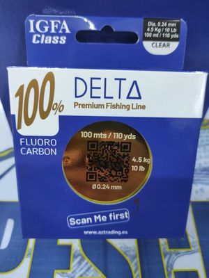 Linea DELTA 50Mtr - 0.24mm - 4,5Kg - 100%FluoroCarbon
