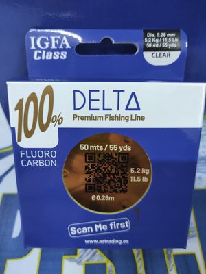 Linea DELTA 50Mtr - 0.28mm - 5,2Kg - 100%FluoroCarbon