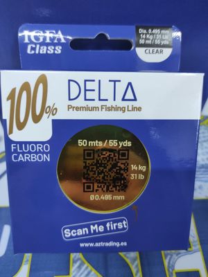 Linea DELTA 50Mtr - 0.495mm - 14Kg - 100%FluoroCarbon