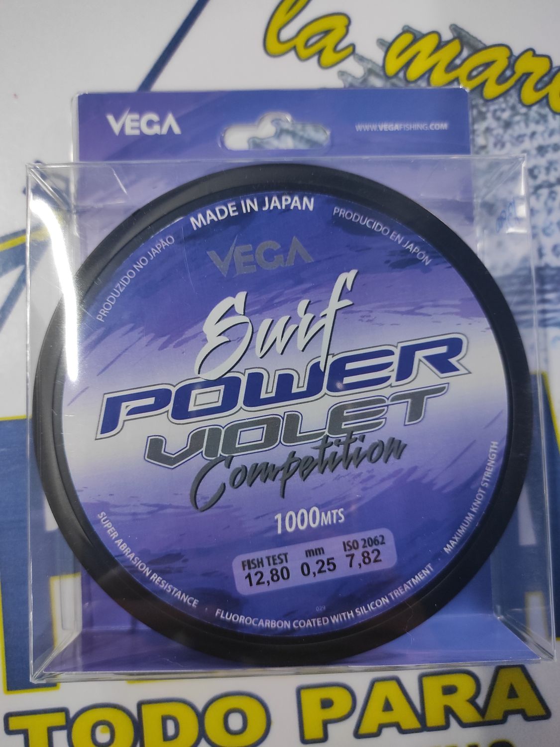 Linea 1000 mt - 0.25 mm - 12,80 kg - VEGA - SURF POWER VIOLET Competition