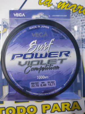 Linea 1000 mt - 0.40 mm - 22,70 kg - VEGA - SURF POWER VIOLET Competition