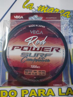 Linea 1000 mt - 0.35 mm - 17,40 kg - VEGA - RED POWER SURF Competition
