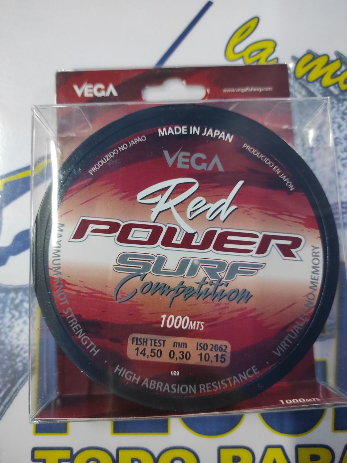 Linea 1000 mt - 0.30 mm - 14,50 kg - VEGA - RED POWER SURF Competition