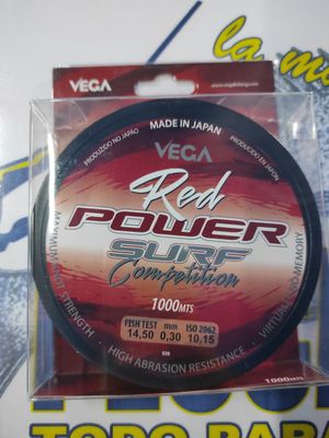 Linea 1000 mt - 0.30 mm - 14,50 kg - VEGA - RED POWER SURF Competition