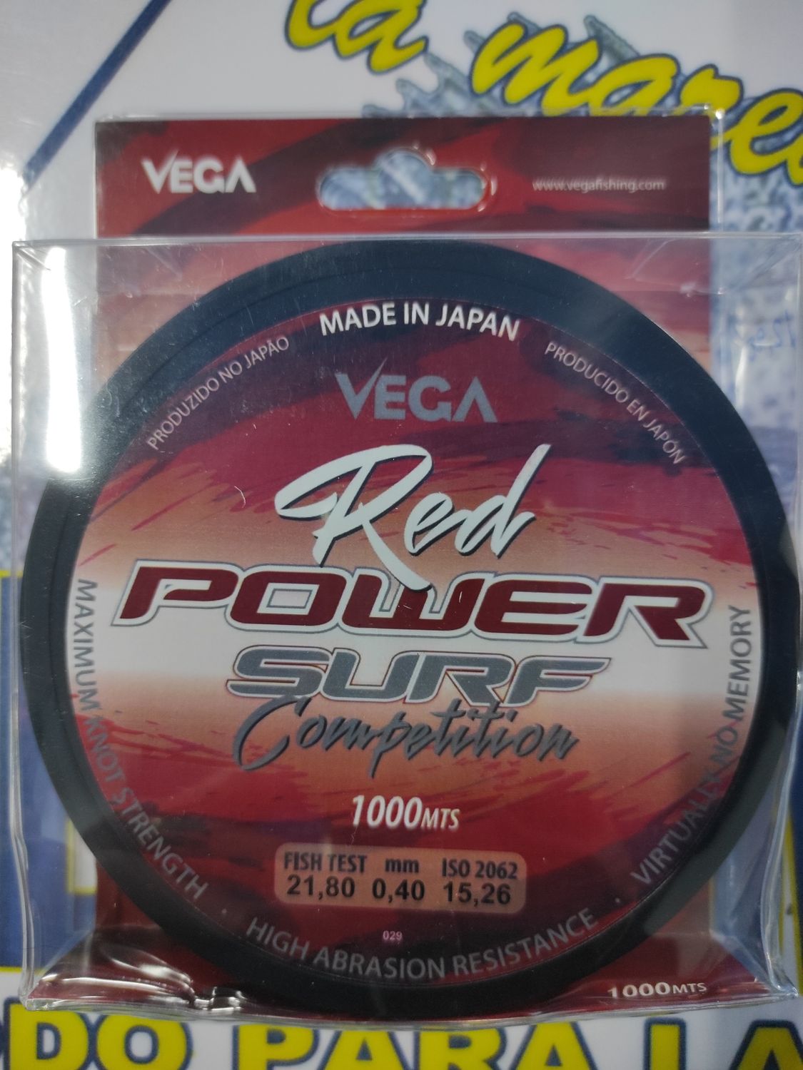 Linea 1000 mt - 0.40 mm - 21,80 kg - VEGA - RED POWER SURF Competition
