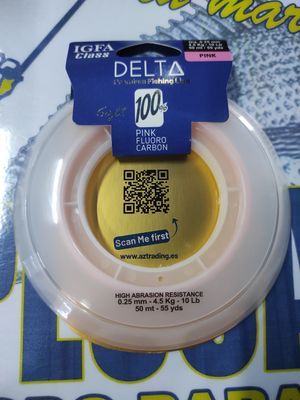 Linea Delta PINK 50mtr - 0.25mm - 4.5Kg - High Abrasión Resistance