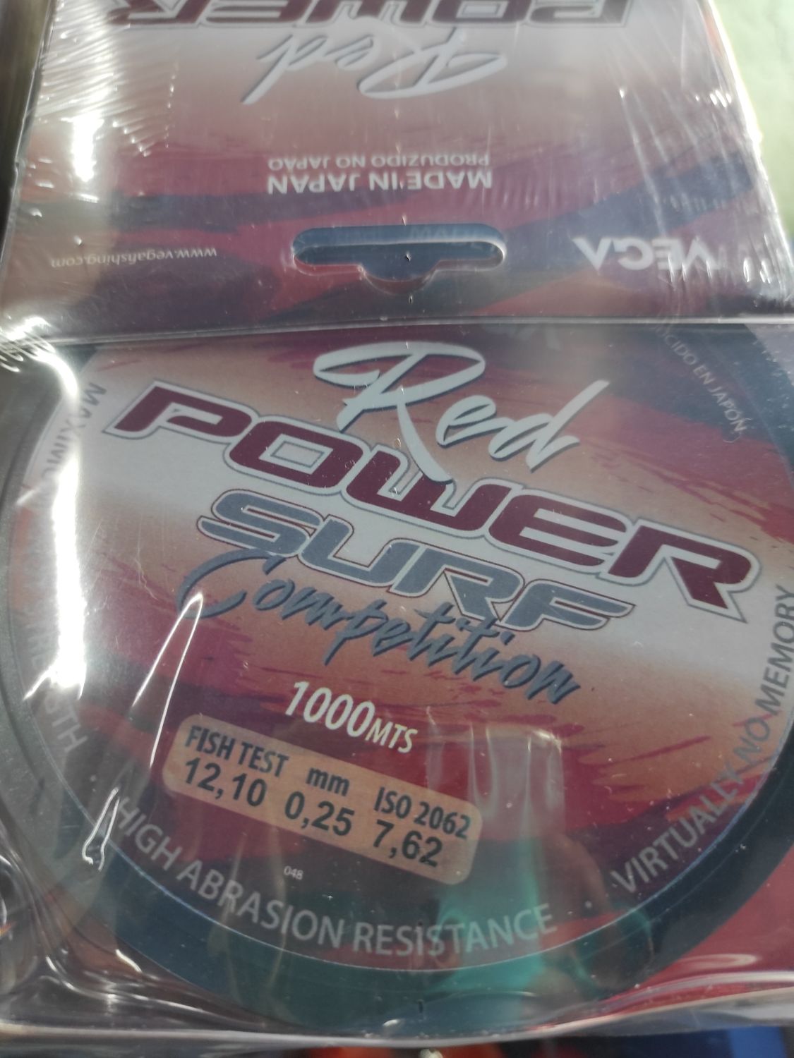 Linea 1000 mt - 0.25 mm - 12,10 kg - VEGA - RED POWER SURF Competition