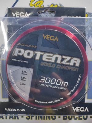 Línea 3000 Mtr - 0.16 mm - 5,70 Kg - POTENZA WORD CHAMPION - Vega