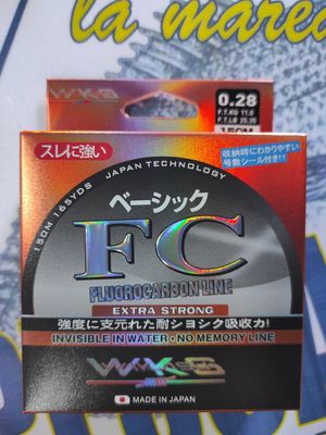 Linea 150Mtr WKS Turkana 0.28 - 11.5Kg - FC FLUOROCARBON LINE - Extra Strong - Invisible Wáter - No Memory Line