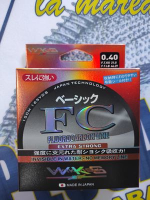 Linea 150Mtr WKS Turkana 0.40 - 21Kg - FC FLUOROCARBON LINE - Extra Strong - Invisible Wáter - No Memory Line