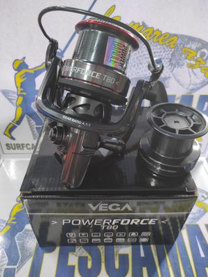 Carrete Vega POWERFORCE T80 - 8 Ball - 4.1:1 - 90cmV - 650Gr - 25Kg Freno